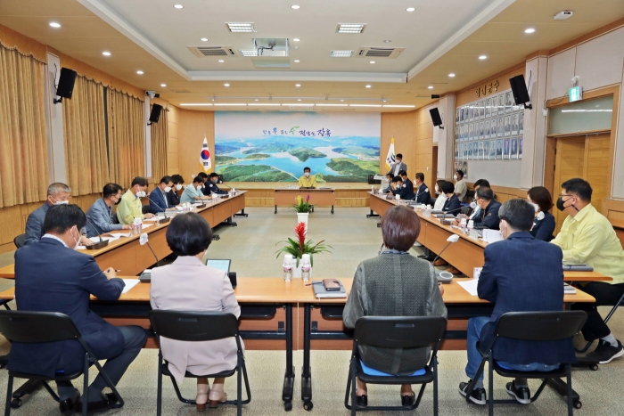 장흥군, '제15회 정남진 장흥 물축제' 추진사항 보고회 모습