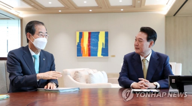 윤석열 대통령과 한덕수 국무총리. 사진=연합뉴스 제공.