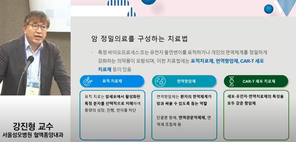 강진형 서울성모병원 혈액종양내과 교수. 한국의학바이오기자협회 심포지엄 화면 캡쳐.