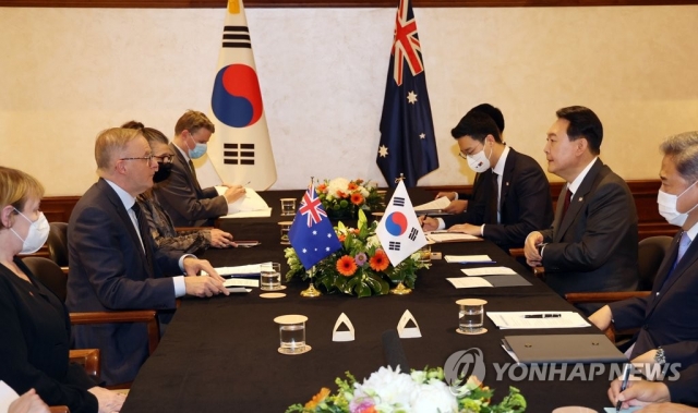 한·호주 정상회담. 사진=연합뉴스 제공.