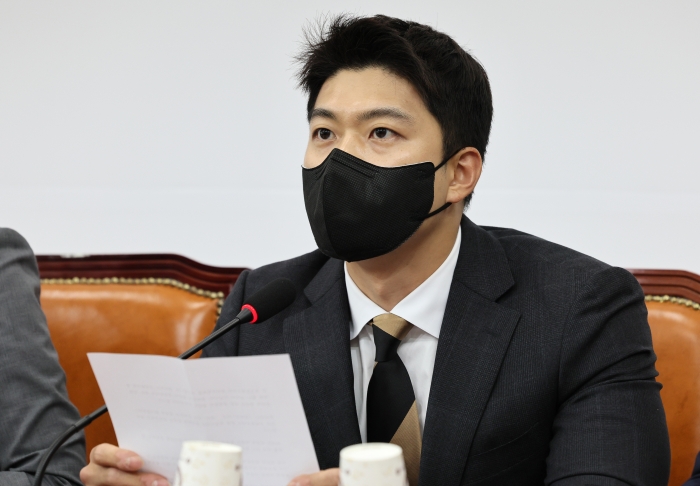 국민의힘 김용태 최고위원이 지난달 29일 오전 국회에서 열린 최고위원회의에서 발언하고 있다. 사진=국회사진취재단