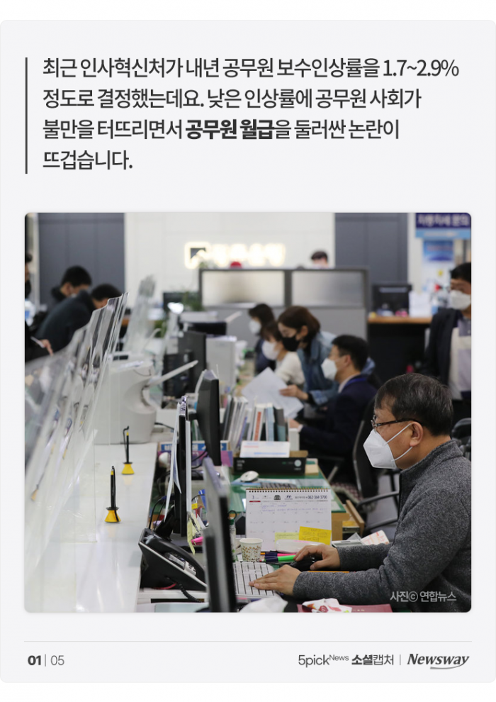 '월급 168만원' 폭발한 공무원···"적긴 적다" vs "모르고 갔나?" 기사의 사진