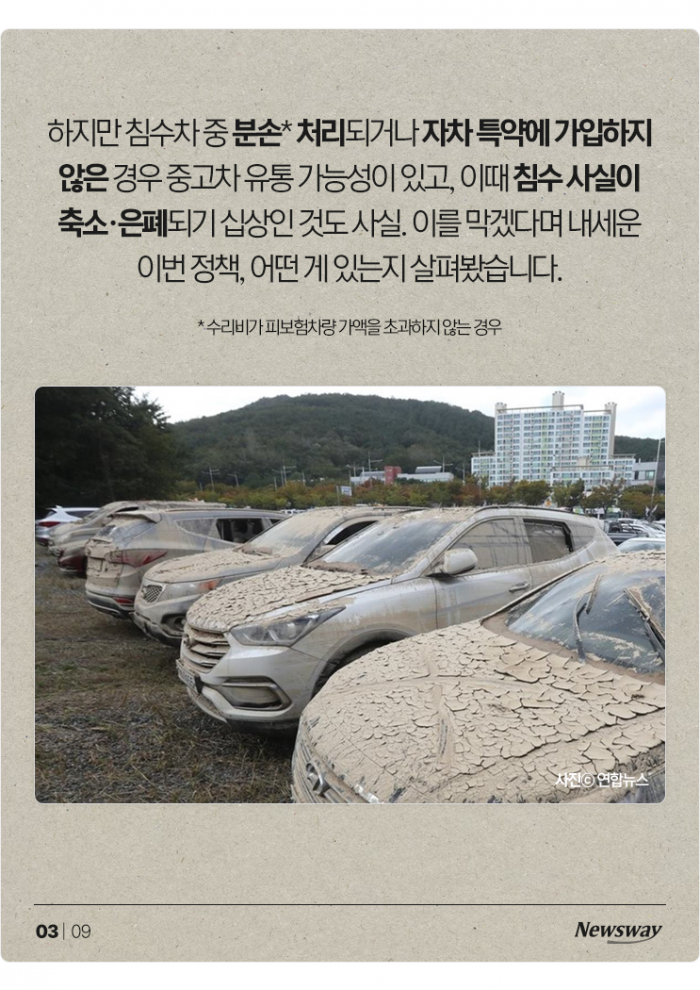 침수차 아닌 척 팔다 걸리면 이제 이렇게 됩니다 기사의 사진
