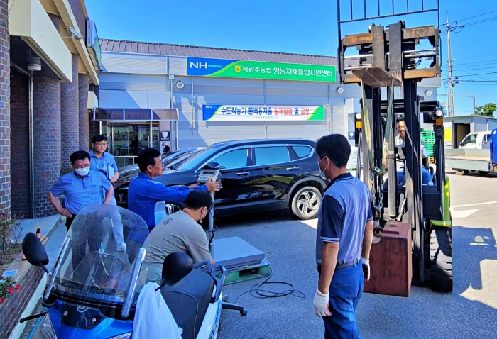 북광주농협, 수도작농가 톤백용저울 일제 점검