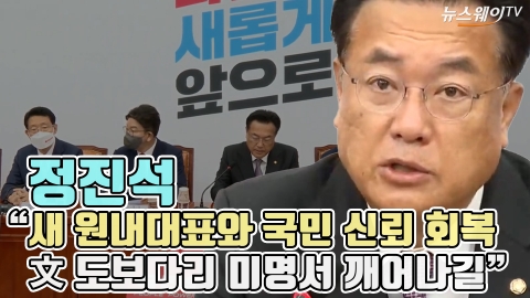 정진석 "새 원내대표와 국민 신뢰 회복···文 도보다리 미명서 깨어나길"