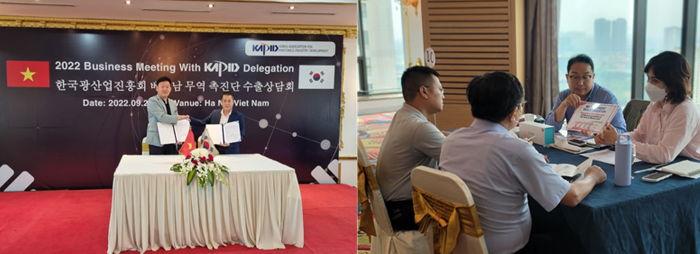 (좌)MOU체결(더인텍트) (우)베트남 수출상담회 모습
