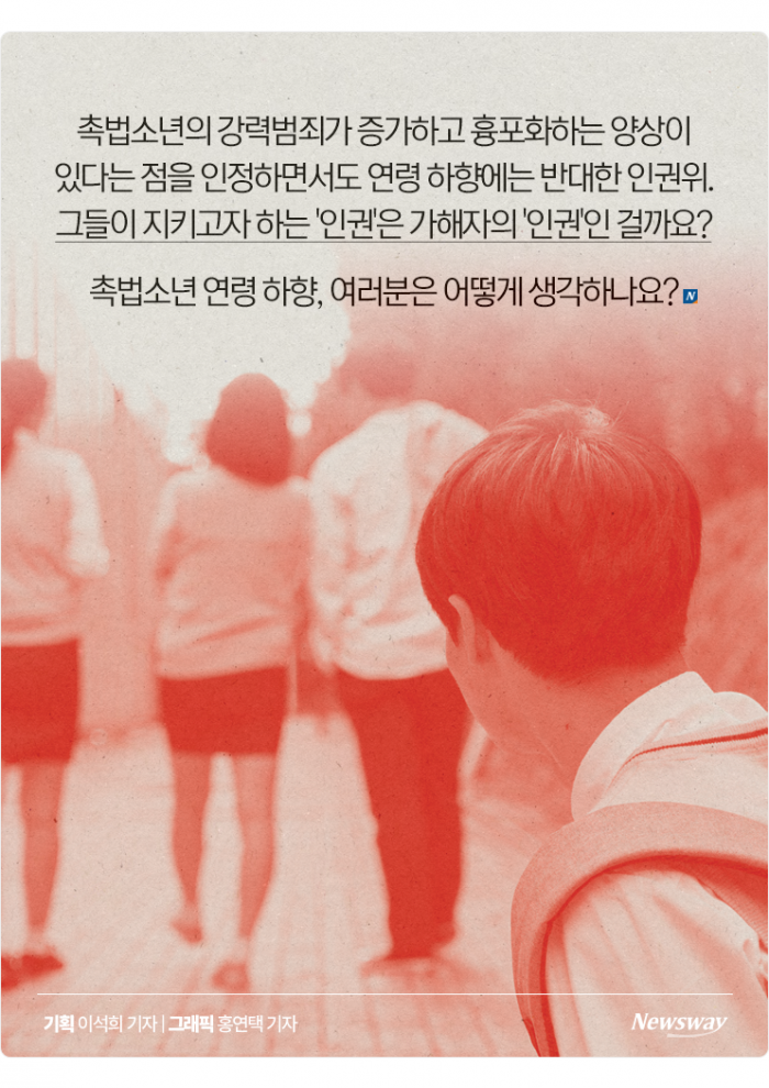촉법소년 연령 하향에 반대하는 인권위는 '가해자인권위원회'? 기사의 사진