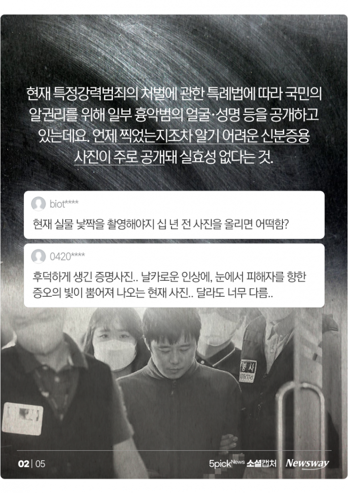 "누구세요?" 하나 마나 한 흉악범 신상공개 사진 논란 기사의 사진
