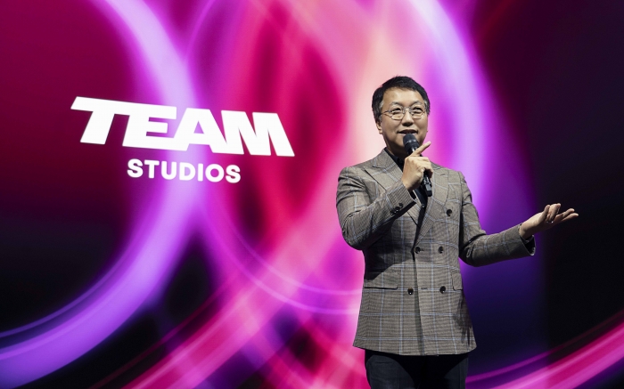 팀스튜디오를 소개하고 있는 김혁 SKT 미디어지원담당. 사진 = SK텔레콤 제공