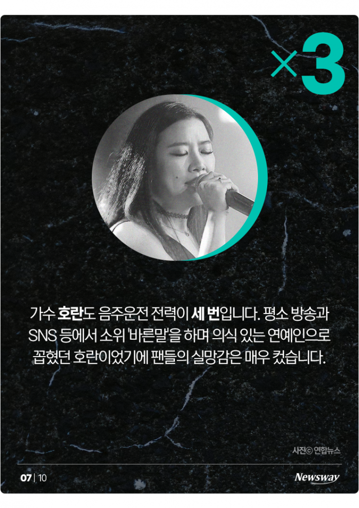 '훈장인 줄 아나?' 연예계 음주운전 상습범들 기사의 사진