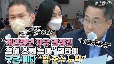 "개인정보 자유 결정권 침해 소지 높아" 질타에 구글·메타 "법 준수 노력"