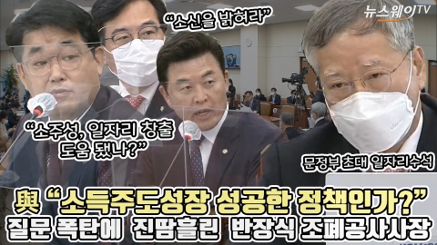 與 "소득주도성장 성공한 정책인가?" 질문 폭탄에 진땀 흘린 반장식 조폐공사사장