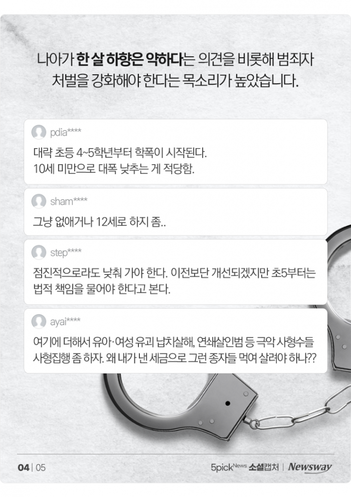 촉법소년 연령 하향에 여론 들썩···"환영" "범죄자는 처벌이 능사" 기사의 사진