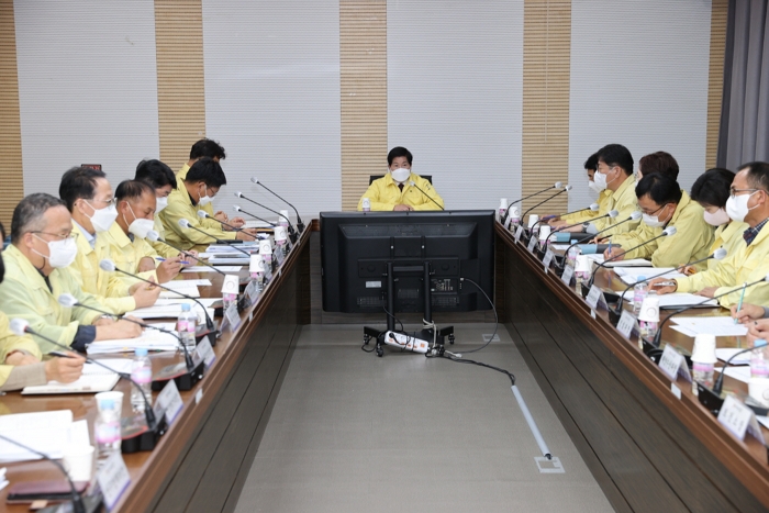 고흥군, 군민의 날 행사 긴급 비상대책회의 모습