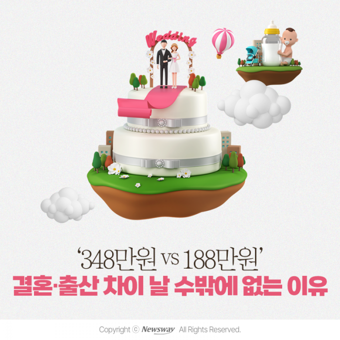 '348만원 vs 188만원' 결혼·출산 차이 날 수밖에 없는 이유 기사의 사진