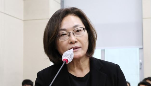 박희영 용산구청장이 7일 오후 국회에서 열린 행정안전위원회 전체회의에서 현안 질의에 답변하고 있다. 사진=연합뉴스 제공