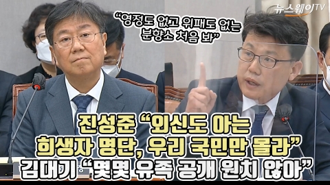 진성준 "외신도 아는 희생자 명단, 우리 국민만 몰라" 김대기 "몇몇 유족 공개 원치 않아"