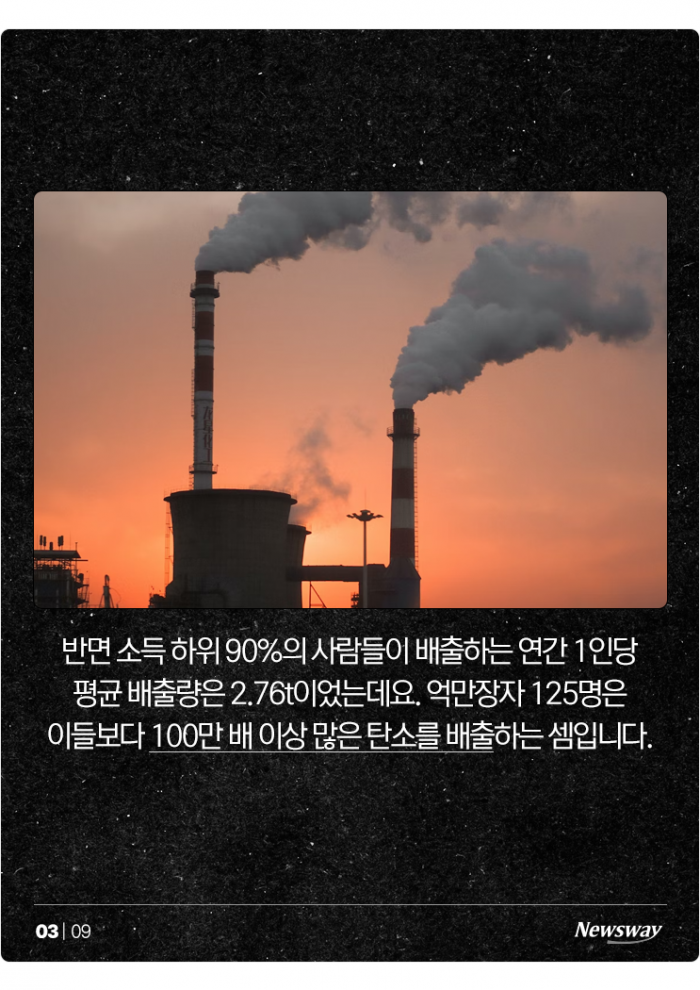 탄소 배출도 양극화···재벌이 100만 배나 더 뿜어낸다 기사의 사진