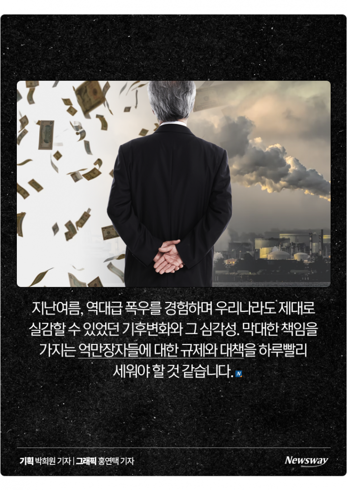 탄소 배출도 양극화···재벌이 100만 배나 더 뿜어낸다 기사의 사진