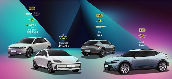 현대차그룹 전용 전기차가 글로벌 충돌테스트에서 모두 최고 등급을 획득했다. 사진=현대차그룹 제공