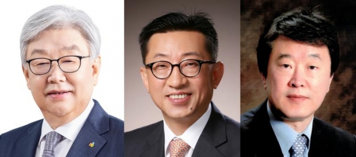 (왼쪽부터) 김정남 DB 보험그룹 부회장, 고원종 DB 금융그룹 부회장, 이재형 DB 제조서비스그룹 부회장 사진=DB 제공