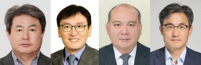 (왼쪽부터) 정종표 DB손해보험 대표이사 사장, 곽봉석 DB금융투자 대표이사 사장, 조기석 DB하이텍 파운드리사업부 대표이사 사장, 황규철 DB하이텍 브랜드사업부 대표이사 사장 사진=DB 제공
