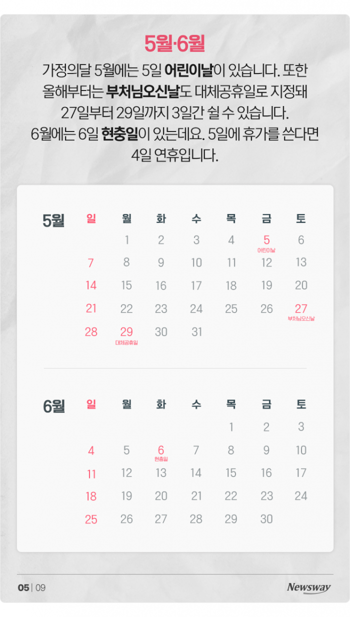 2023년 쉬는 날 총정리···'3일 이상' 연휴가 6번이나? 기사의 사진