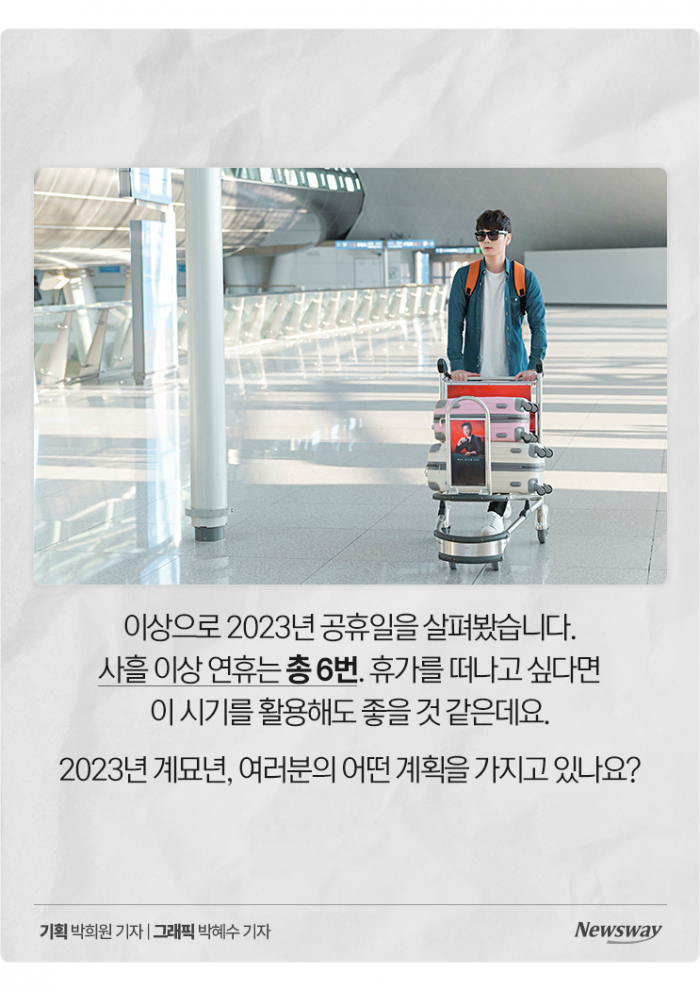 2023년 쉬는 날 총정리···'3일 이상' 연휴가 6번이나? 기사의 사진