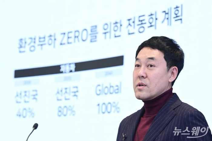 이지홍 혼다코리아 대표가 10일 오후 서울 강남구 파크 하얏트 호텔에서 열린 신년 미디어 라운드테이블에서 2023년 활동 계획을 발표하고 있다. 사진=강민석 기자 kms@newsway.co.kr