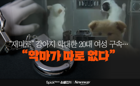 "재미로" 강아지 학대한 20대 여성 구속···"악마가 따로 없다"