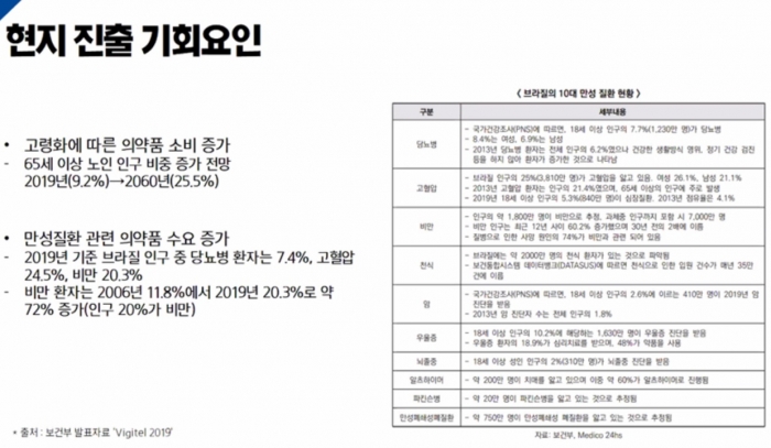 17일 한국제약바이오협회가 개최한 '브라질 제약시장 진출 설명회' 화면 캡쳐