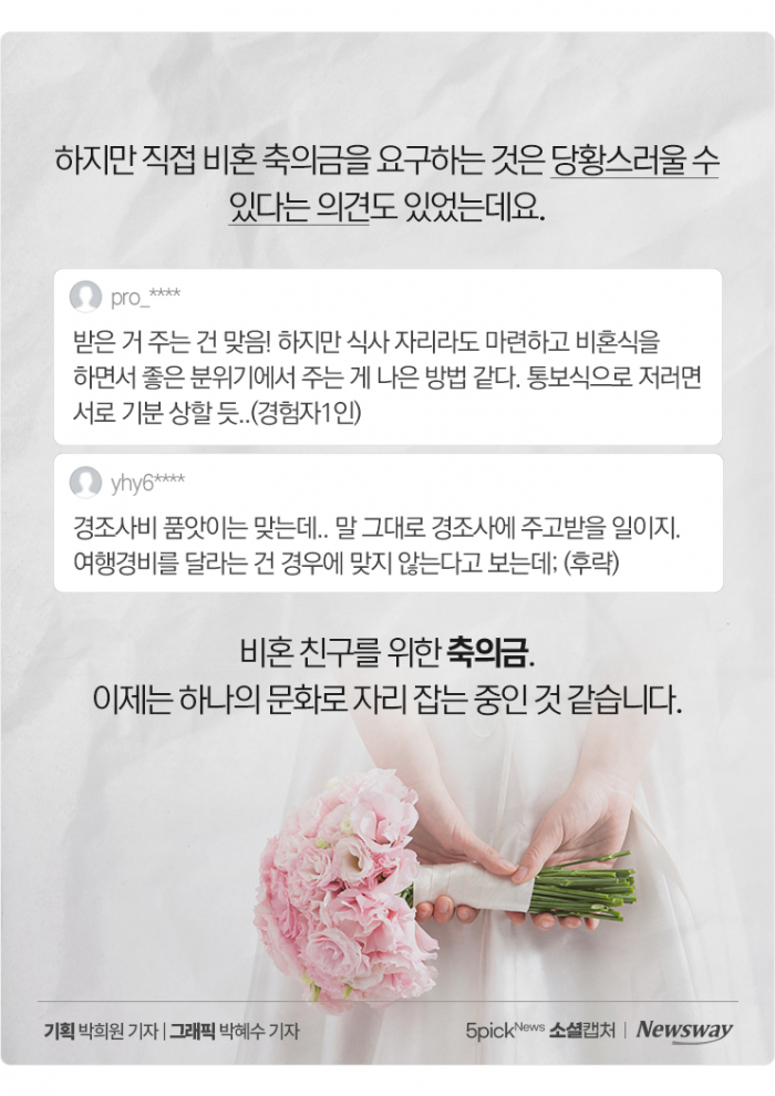 비혼 친구의 '축의금' 청구, 이제는 대세? 기사의 사진