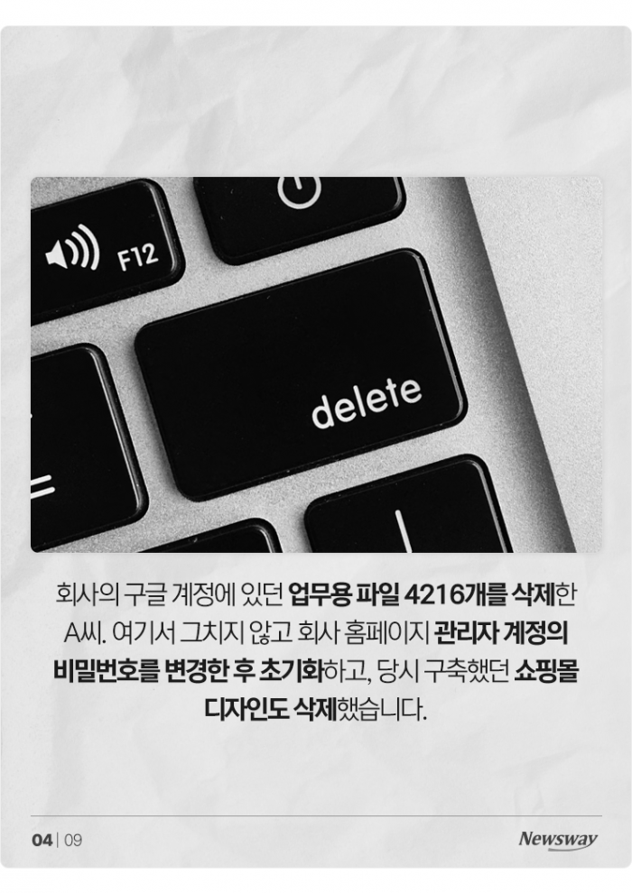 회사에 복수한다고 업무 파일 다 지우고 나간다면? 기사의 사진