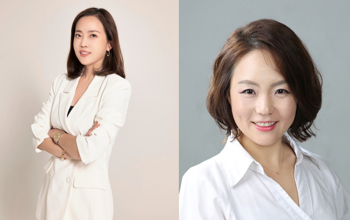 정정윤(왼쪽) 한국GM 전무와 윤명옥 전무. 사진=한국GM 제공