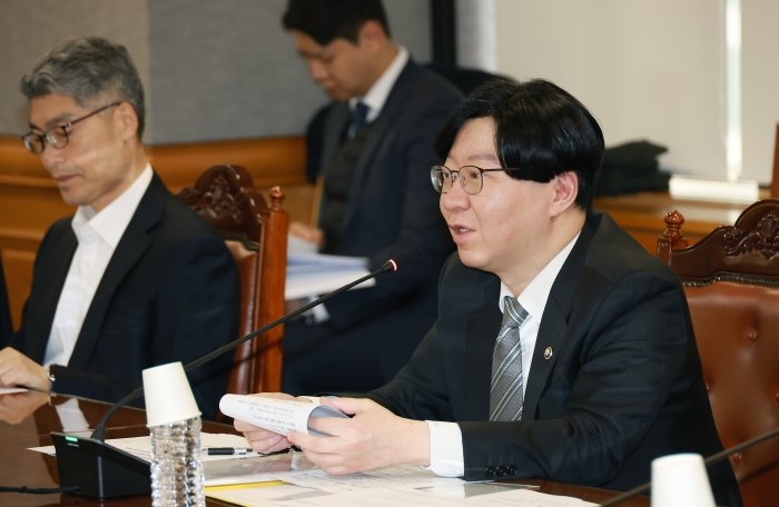 김소영 금융위원회 부위원장이 지난달 20일 개최된 '가계부채 리스크 점검회의'에서 모두 발언을 하고 있다. 사진=금융위원회 제공