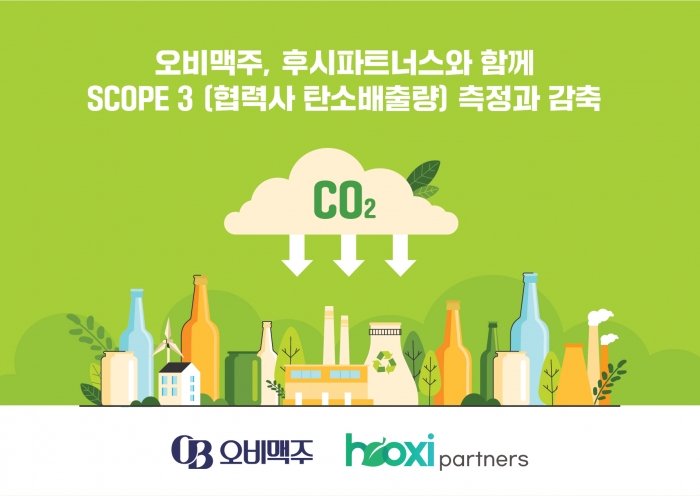 오비맥주, 후시파트너스와 손잡고 협력사 탄소배출 측정·관리. 자료=오비맥주 제공