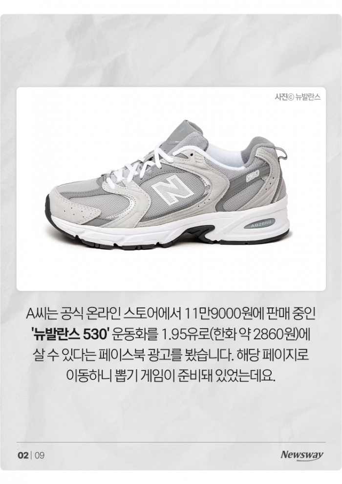 '뉴발 운동화 2800원' 당첨에 좋아했는데··· 기사의 사진