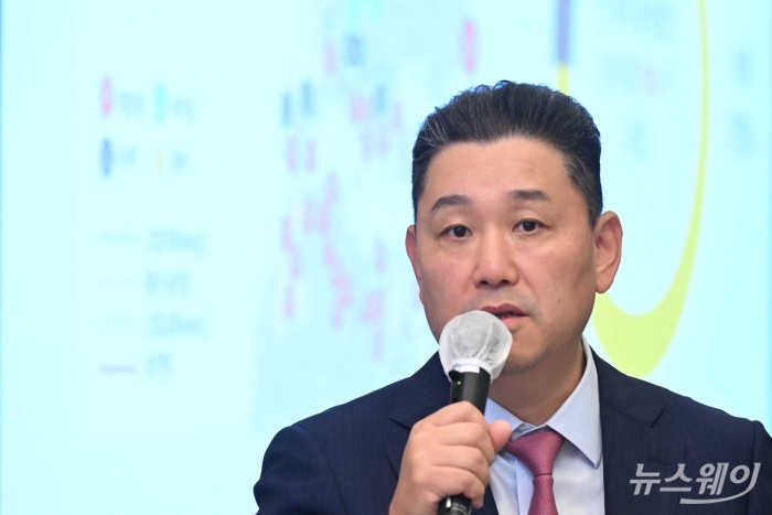 이상호 LS에코에너지 대표가 30일 오전 서울 여의도 FKI타워에서 열린 'LS에코에너지 밸류업 데이'에서 '중장기 성장전력과 비전' 주제로 발표를 하고 있다. 사진=강민석 기자 kms@newsway.co.kr