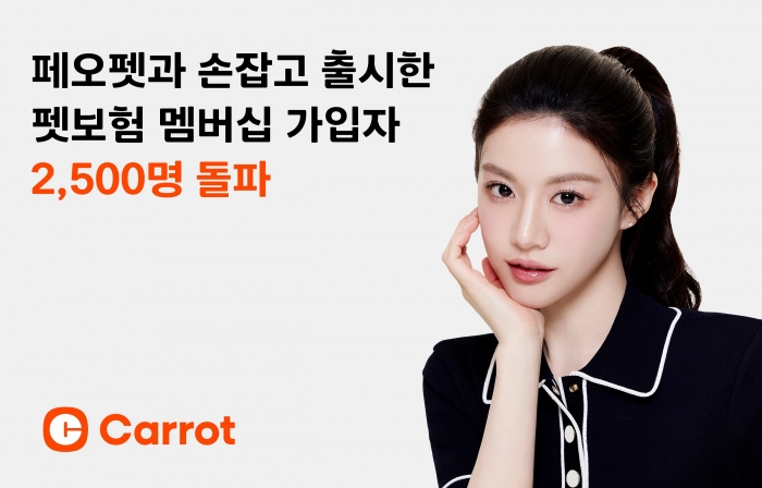 캐롯손해보험이 페오펫과 전략적 제휴를 맺고 출시한 펫보험 멤버십 서비스 가입자가 출시 약 9개월 만에 2500명을 돌파했다. 사진=캐롯손해보험 제공