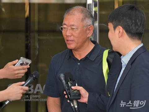 파리에서 돌아온 정의선 회장···"양궁·배드민턴 잘돼서 좋았다"