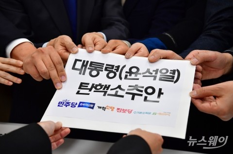 야6당, 윤석열 대통령 탄핵소추안 제출