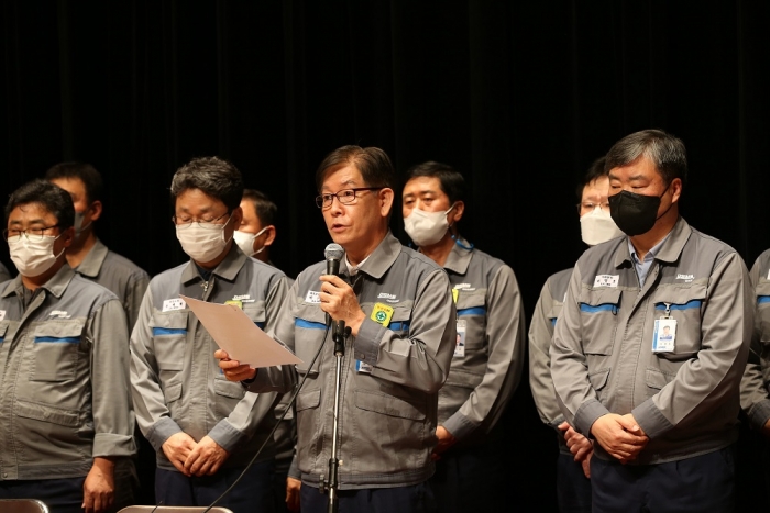 박두선 대우조선해양 사장이 7일 기자간담회를 진행했다. 사진=대우조선해양 제공